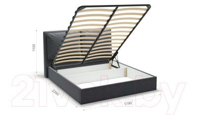 Двуспальная кровать Sofos Эмилия тип A с ПМ 160x200 (Atlanta Grafit)