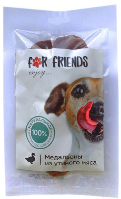 Лакомство для собак For Friends Медальоны из утиного мяса / TUZ650 (50г)