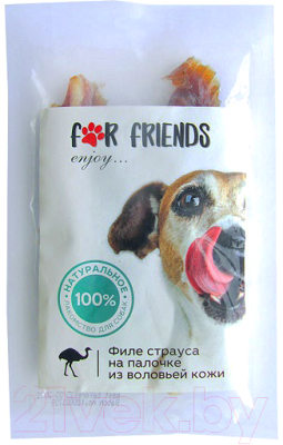 

Лакомство для собак For Friends, Филе страуса на палочке из воловьей кожи / TUZ651