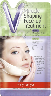 

Маска для лица тканевая Purederm, Miracle Shaping Face-Up Treatment моделирующая программа