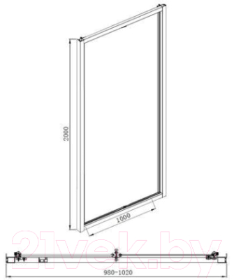 Душевая дверь Aquanet Alfa 100 / NAA6422 (прозрачное стекло)