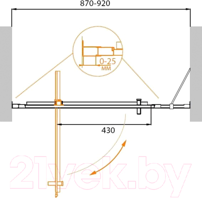 Душевая дверь Cezares MOLVENO-BA-11-70+20-C-Cr-IV