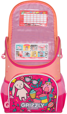 Школьный рюкзак Grizzly RAn-082-6 (жимолость/персиковый)
