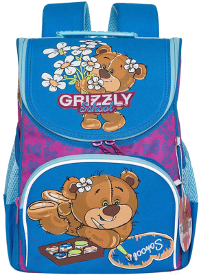 Школьный рюкзак Grizzly RAm-084-6 (фиолетовый/лазурный)