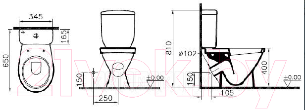 Унитаз напольный VitrA Norm Blanc / 9837B099-7202