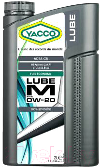 Моторное масло Yacco Lube M 0W20 (2л)