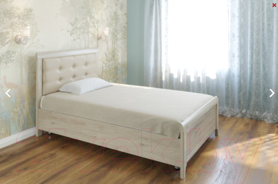Полуторная кровать Лером Карина КР-2032-ГС 140x200 (гикори джексон светлый)