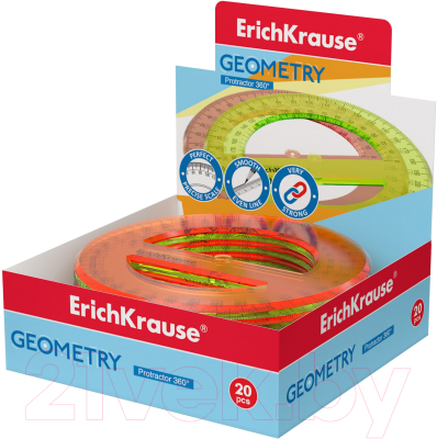 Изображение товара Транспортир Erich Krause Neon / 49553