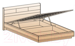 Двуспальная кровать Лером Дольче Нотте КР-1804-БД 180x200 (дуб беленый)