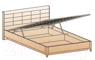 Двуспальная кровать Лером Дольче Нотте КР-1854-СЛ-К 180x200 (слива валлис/комбинированный)