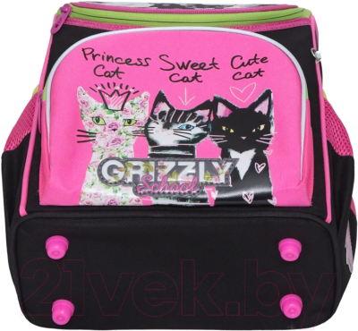 Школьный рюкзак Grizzly RAm-084-5 (черный/розовый)