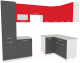 Кухонный гарнитур ВерсоМебель Эко-5 1.4x2.6 правая (антрацит/красный чили) - 