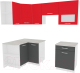 Кухонный гарнитур ВерсоМебель Эко-5 1.2x2.1 левая (антрацит/красный чили) - 
