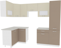 Готовая кухня ВерсоМебель Эко-5 1.2x2.6 левая (латте/бежевый) - 