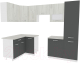 Кухонный гарнитур ВерсоМебель Эко-5 1.4x2.6 левая (дуб крафт белый/антрацит) - 