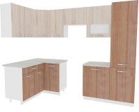 Кухонный гарнитур ВерсоМебель Эко-5 1.4x2.6 левая (ясень шимо светлый/ясень шимо темный) - 