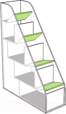 Лестница для кровати Аквилон Эко №19 (рамух белый/лайм)