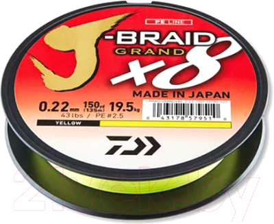 

Леска плетеная Daiwa, Желтый, J-Braid Grand X8 0.13мм 135м / 12790-013RU