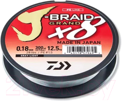 

Леска плетеная Daiwa, Светло-серый, J-Braid Grand X8 0.18мм 135м / 12793-018RU
