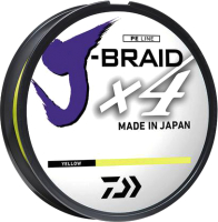 Леска плетеная Daiwa J-Braid Grand X4 0.19мм 135м / 12740-019RU (желтый) -
