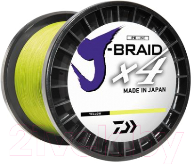 Леска плетеная Daiwa J-Braid Grand X4 0.19мм 135м / 12740-019RU (желтый)