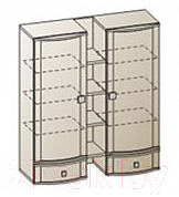 Шкаф навесной Лером Оливия АН-314-БД-К (дуб беленый/комбинированный)