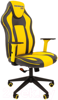 Кресло геймерское Chairman Game 23 (экопремиум серый/желтый)