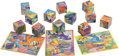 Развивающая игра Айрис-пресс Умные кубики в поддончике. Разноцветное море