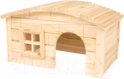 Домик для клетки Duvo Plus Дом с окошком / 10253/DV (деревянный)
