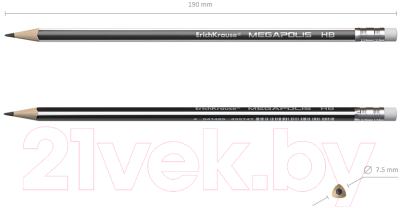 Изображение товара Простой карандаш Erich Krause Megapolis HB / 43577