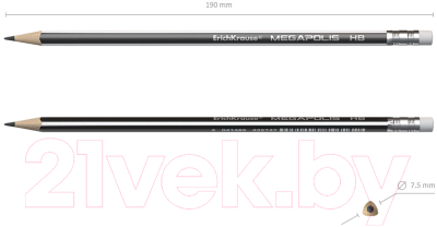 Изображение товара Простой карандаш Erich Krause Megapolis HB / 45485