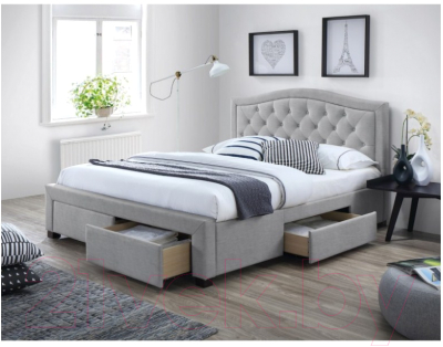 Двуспальная кровать Signal Electra 160x200 (серый)