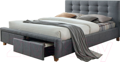 Двуспальная кровать Signal Ascot 160x200 (серый)