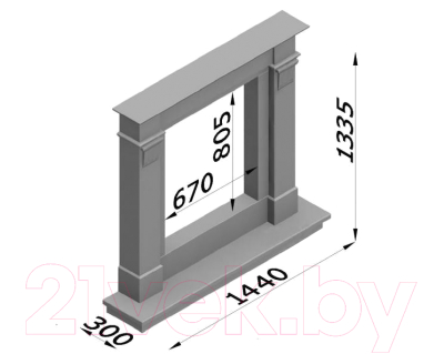 Портал для камина Glivi Инга 144x30x133.5 Breccia Sardo (темно-бежевый)