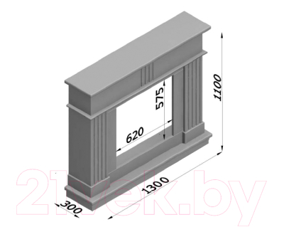 Портал для камина Glivi Лондра 130x30x110 Breccia Sardo (темно-бежевый)