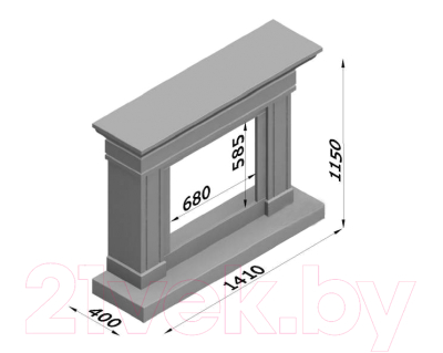 Портал для камина Glivi Миллениум 141x40x115 Emperador Dark (темно-коричневый)