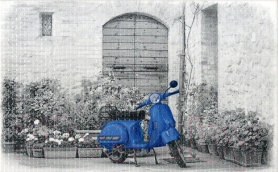 Декоративная плитка PiezaRosa Скутер 341211 (250x400, синий)