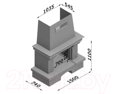 Портал для камина Glivi Несвиж 150x74x110 Emperador Dark (темно-коричневый)