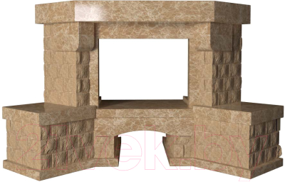 Портал для камина Glivi Несвиж угловой 150.5x124.5 Emperador Light (светло-коричневый)