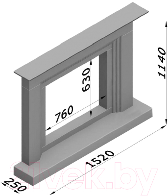 Портал для камина Glivi Рейн 152x25x114 Biancone (белый)