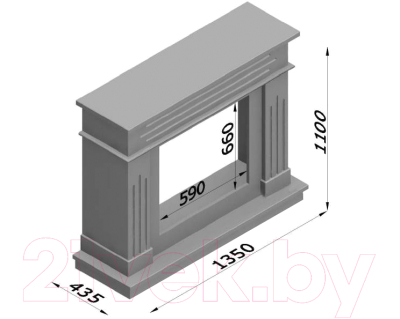 Портал для камина Glivi Рогнеда 135x43.5x110 Rosa Perlino (розовый)