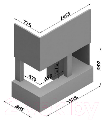 Портал для камина Glivi Сарагоса 152.5x80.5x95 Breccia Sardo (темно-бежевый)