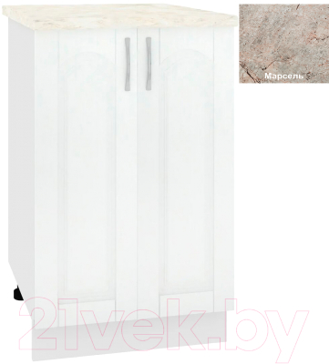 Шкаф-стол кухонный Кортекс-мебель Корнелия Ретро НШ50р (ясень белый/марсель)