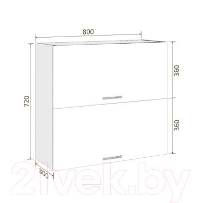 Шкаф навесной для кухни Кортекс-мебель Корнелия Лира ВШ80-2г (зеленый)