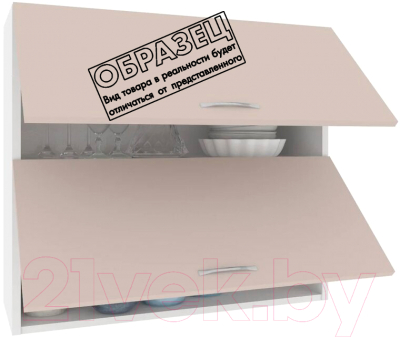 Шкаф навесной для кухни Кортекс-мебель Корнелия Лира ВШ80-2г (розовый)