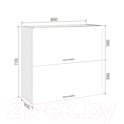 Шкаф навесной для кухни Кортекс-мебель Корнелия Лира ВШ80-2г (салатовый)