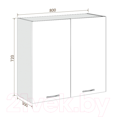 Шкаф навесной для кухни Кортекс-мебель Корнелия Лира ВШ80с (белый)