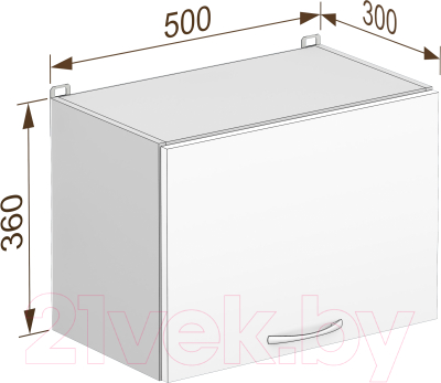 Шкаф под вытяжку Кортекс-мебель Корнелия Лира ВШГ50-1г-360 (кремовый)