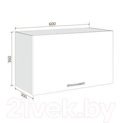 Шкаф под вытяжку Кортекс-мебель Корнелия Лира ВШГ60-1г-360 (белый)