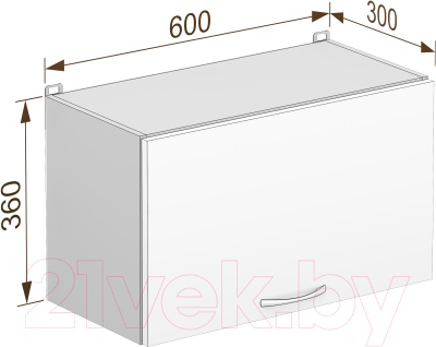 Шкаф под вытяжку Кортекс-мебель Корнелия Лира ВШГ60-1г-360 (венге)